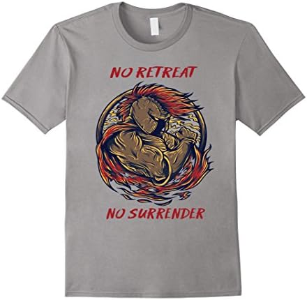 Mens No Retreat No Surrender White Knuckle Iron 3XL Slate