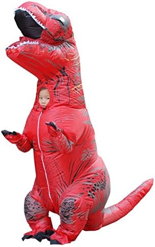 Wecloth Red Inflatable Suit T-Rex Costume Inflatable Dinosaur Suit Halloween Child inflatable Costume