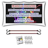 120" inch Portable Spandex Projector Screen. Complete Kit Includes 5'x9' Stretch Fabric Material & Hardware for Indoor or Outdoor Back Yard Movie Screen use. 3D DLP Ready with Both Front & Rear Projection Capability (unlike Blackout Cloth)