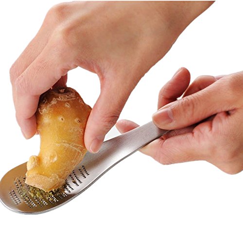 ISKYBOB Stainless Steel Garlic/Ginger Grater Grinder Zester Spoon