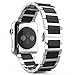 MoKo Compatible Band Replacement for Apple Watch 42mm 44mm Series 4/3/2/1, Stainless Steel Ceramics Link Replacement Strap Bracelet with Butterfly Buckle Clasp - Black (Not Fit iWatch 38mm 40mm)