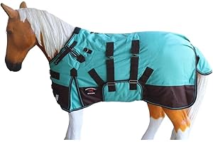 CHALLENGER 52" 1200D Miniature Weanling Donkey Pony Horse Foal Winter Blanket Teal 51937B