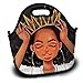 SARA NELL Neoprene Afro Queen Lunch Bag African American Women Girl with Crown Afro Girl Lunch Tote Travel Picnic Lunch Backpack Lunchbox with Adjustable Shoulder Strap for Women Teens Girls Kids