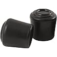 Softtouch 1-1/4 Inch Rubber Folding Metal Chair Leg Cap Replacement Black, 2 Pieces