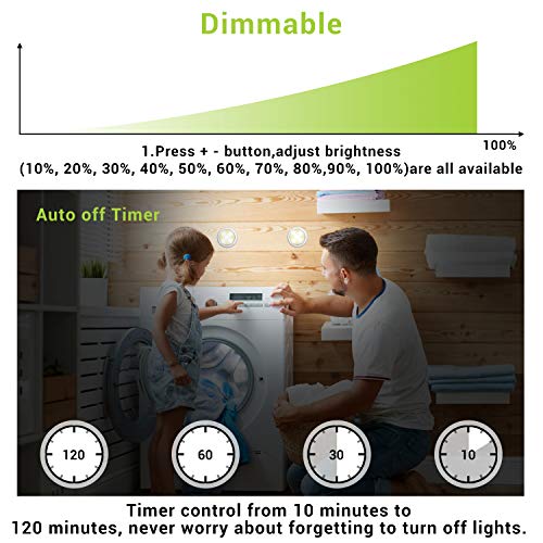 Wireless LED Puck Light, OxyLED RGB Color Changing LED Under Cabinet Lighting Closet Light Battery Powered Night Lights Under Counter Lighting with Remote Control Dimmer & Timing Function (6 Pack) - Thumbnail 2