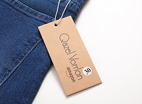 Men's Blue Skinny Jeans Stretch Washed Slim Fit Straight Pencil Pants,Blue,W40 - Thumbnail 6