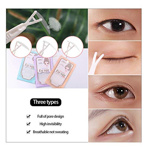 288pairs/6pack Natural Invisible Side Sticky Double Eyelid Tape Stickers Medical Fiber Eyelid Lift Strip Instant Eyelid Lift Without Surgery Perfect for Hooded Droopy Uneven Mono-Eyelids