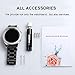 Band Compatible Gear S3 Frontier/Classic, GHIJKL Stainless Steel Metal Replacement Bracelet Starp Samsung Gear S3 Frontier / S3 Classic Sports Smart Watch Fitness, Metal Black