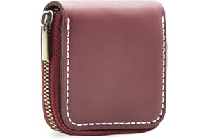 Vegan Leather Coin Purse Pouch BEADY Change Purse With Zipper Comdom case holder For Men Women wine red