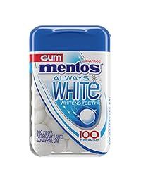 Mentos Always - Cera de masticar sin azúcar, color blanco, con Xylitol, menta, 100 piezas (paquete de 4)