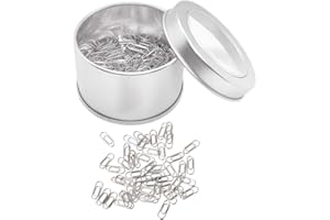 MEI YI TIAN 200 Thin Mini Paper Clip Silver Super Cute Tiny Paperclips 3/5 Inch Stainless Steel in Silver Tinplate Paper Clips Holder for Office School Home Desk Organizers (Silver Mini Paper Clips)