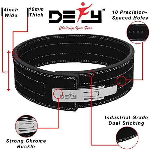 DEFY Weight Lifting Belt Pure Leather Weightlifting Belt with Strong