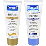 Dermasil Labs, Day Oil Free Facial Cream and Night Oil Free Facial Cream, Hypo-allergenic, Vitamin E, 2-oz. Tubes