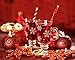 Hiware 200 Pack Biodegradable Bulk Red Paper Straws - 4 Different Patterns Drinking Straws for Beverage, Christmas, Celebrations, Holiday, Birthday, Wedding, Baby Shower, Party and Decoration