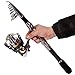Sougayilang Spinning Telescopic Portable Fishing Rod Combos Travel Carbon Fishing Rod and Reel Set