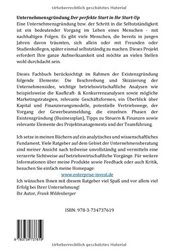 Unternehmensgrundung Der Perfekte Start In Ihr Start Up Mildenberger Frank Amazon De Bucher