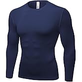 Men's Compression Long Sleeve Shirts, Cool Dry Sport Workout Underwear Shirt Athletic Baselayers Gym Running Tops 1/2 Pack