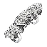 Szxc Women's Double Full Finger Armor Knuckle Long Adjustable Ring Halloween Party Accessories Costume Jewelry Gifts