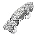 Szxc Jewelry Women's Crystal Double Full Finger Armor Knuckle Ring Adjustable