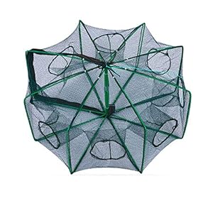 Htipdfg Filets De Pêche Automatique 6-8 Côtés De Pliage Pêche 6-16 Net Trous Automatique Pêche Au Filet Crabe Nasse…