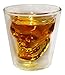 DownIT Skull Shot Glass, Thick Base, 1.5 Ounce, Double Wall, Clear Glass