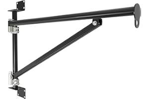 KREIAOER Wall Mount Jib Crane Bracket – Alloy Steel Hoist Support Arm with 180° Swing, Heavy Duty Crane Swing Arm with Pole, 440 lbs Capacity, Black