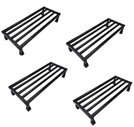 Smart Shelter Metal Indoor and Outdoor Plant/Pot Stand (Set of 4) (Black)