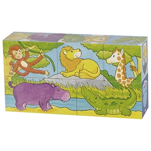 Goki Würfelpuzzle Tiermotive Safari und Arktis – Bild 3