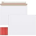 zmybcpack 50 Pack 10x13.5 inch Rigid Mailer Self Seal Photo Document Mailers Stay Flat White Cardboard Envelopes White Photography Mailers for Papers,Photos, Document