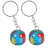 Kicko 1 Inch Globe Keychain - 48 Pack Mini Backpack Hook for Travelers - Keyring for Bag and Belt Loop Accessory, Back to School Item, Arts and Crafts, Educational Tool, Party Favors