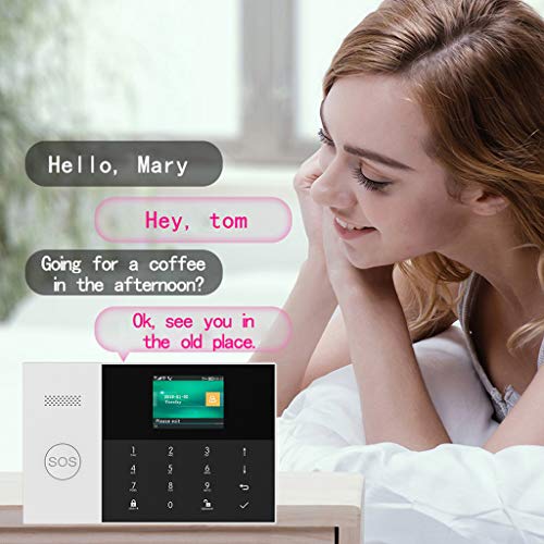 Feamos 1Set Wireless WIFI GSM GPRS Alarm System Home Security APP Remote Control RFID Card Arm Disarm Kit with Colorful Screen SOS Button