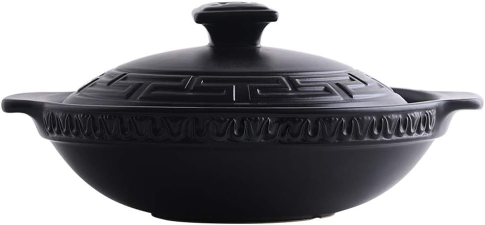 Wwshm Pot Casserole Wok Soup Pot Frying Pan Korean Bibimbap Cast Iron Dutch Oven Cooker New High Temperature Resistant Shallow Pot Dry Pot Dish Ceramic (Size : 1100ml)