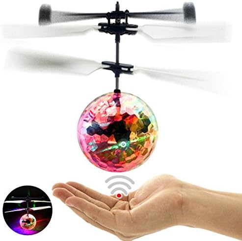 Crystal Ball Helicopter Led Lighting Shinning Rc Infrared Induction, Flyings Ball, Built in Disco Colorful for Kids, Teenagers Toys