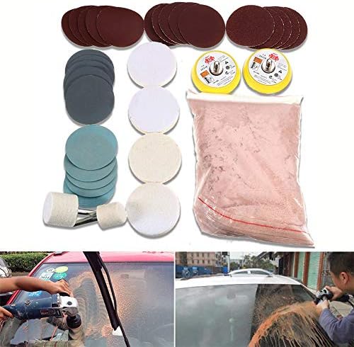 LZDseller01 34 pcs Deep Scratch Remover Car Glass Polishing Kit,Glass Scratch Repair Kit, Glass Scratch Remover, Removes scratches