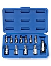 Neiko 10085 un 5-Point Tamperproof Torx Plus Bit Juego de llaves de vaso, cr- v Vajilla de 12 piezas