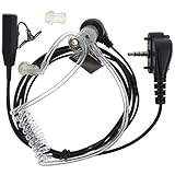 KENMAX Air Covert Acoustic Tube Earpiece Headset PTT(Push To Talk) with built-in line mic Microphone for Bodyguard FBI Security Door Supervisor Yaesu Vertex Radio VX-231