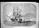 Gun Boat Flotilla Hms Colossus Leaving Motherbank Portland 1856