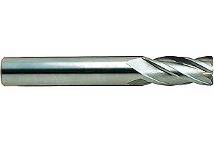 YG-1 07593-030R Carbide Corner Radius End Mill, 4 Flute, Regular Length, Uncoated Finish, 3" Length, 1/2"