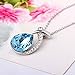 T400 Blue Waterdrop Crystal Pendant Necklace Birthday Gift for Women