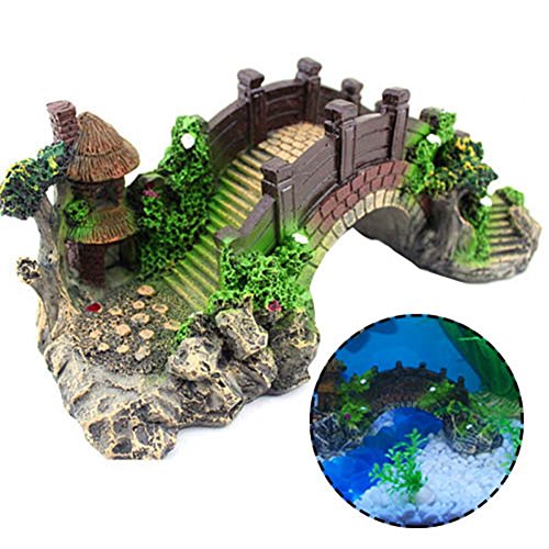 Solvang DIY Fairy Garden Home Lawn Ornament Arched Bridge Landscape Fish Tank Ornament Small