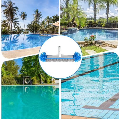 LALAGO Floor Brush, Round Pool Brush, Hard Bristle Floor Broom with Detachable Handle, Bathroom Cleaning Brush, Scrubber for Bathroom, Pool, Kitchen, Tiles