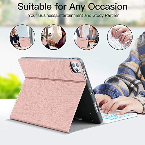 BacklitKeyboard Case for iPad Pro 11 2021 2020 JUQITECH Slim Folio