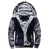 Muranba Clearance Mens Winter Warm Fleece Hooded Zipper Outwear Coat