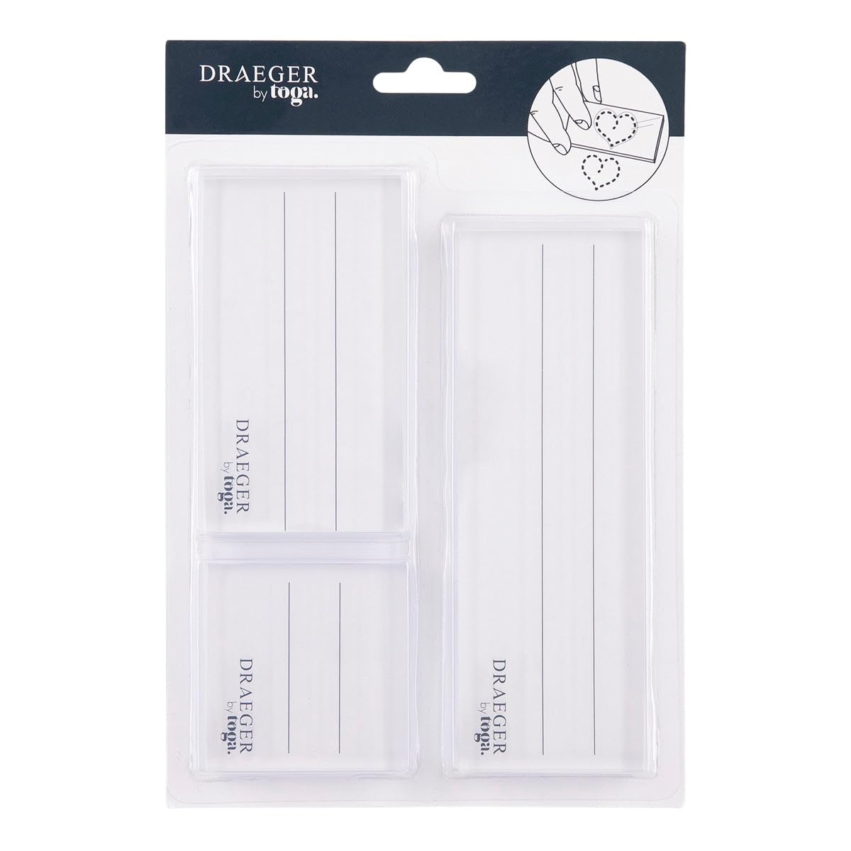 Toga tp16b Set of 3 Acrylic Transparent Plastic Blocks 16 x 27 x 2 cm