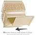 Creative Scents Shannon Tissue Box Cover Square - Decorative Tissue Box Holder for Bathroom - Beige and Gold Tissue Cover with Durable Bottom Slider