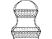 Gourmet Basics by Mikasa Loop and Lattice 2-Tier Flatback Metal Fruit Basket, Antique Black
