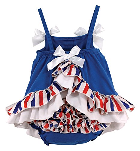 Stephan Baby Stars and Stripes Collection Ruffled Swing Top and Diaper Cover, 6-12 Months