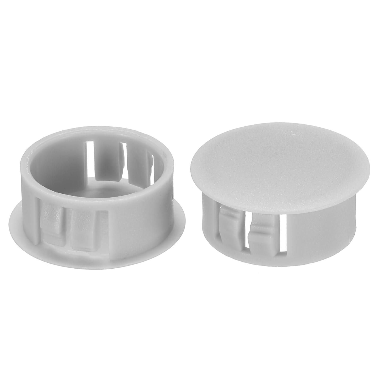 PATIKIL Hole Plugs Plastic, 50 Pcs 22mm(7/8") Screw Bumper Hole Plug Flush Snap Type Round Hole Cover Caps for Round Holes Cabinet Furniture Kitchen, Grey