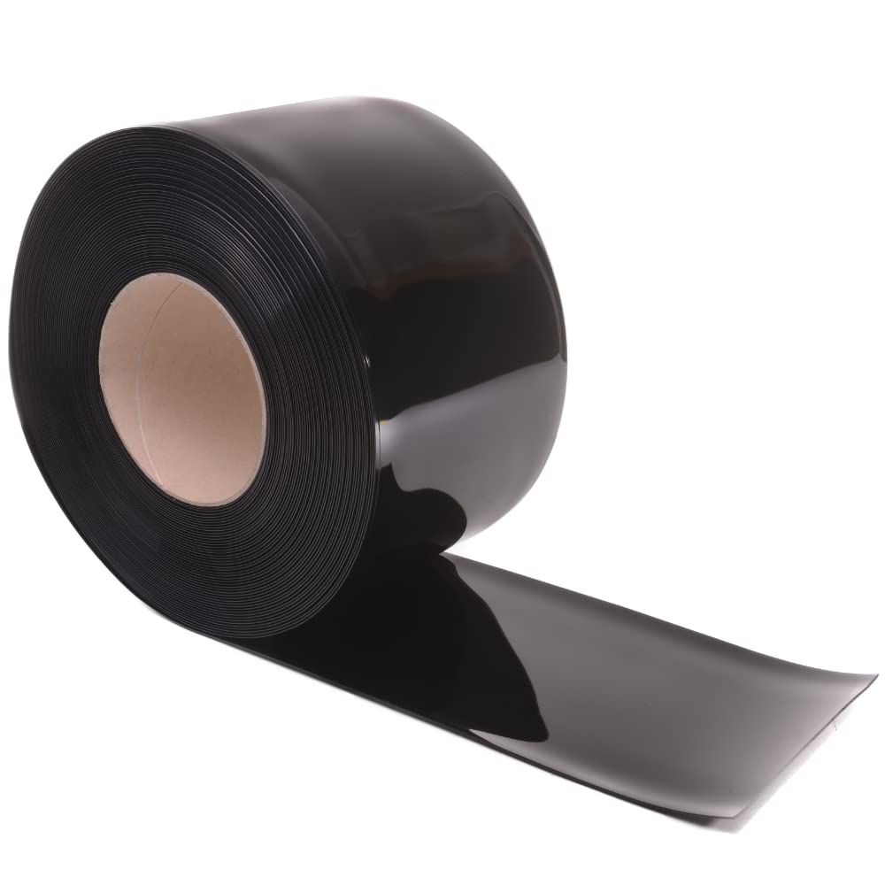 Rayflex Group - PVC Strip 10m - Black Opaque PVC 200mm Wide x 2mm Thick x 10m Long. Standard Grade For Ambient Temperature Applications +50°c to -10°c Curtain Roll For Door