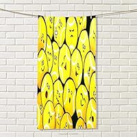 DESPKON-HOME Workout Towel Cute Emoji Tennis Ball Ultra Soft, W 8" x L 23.5"